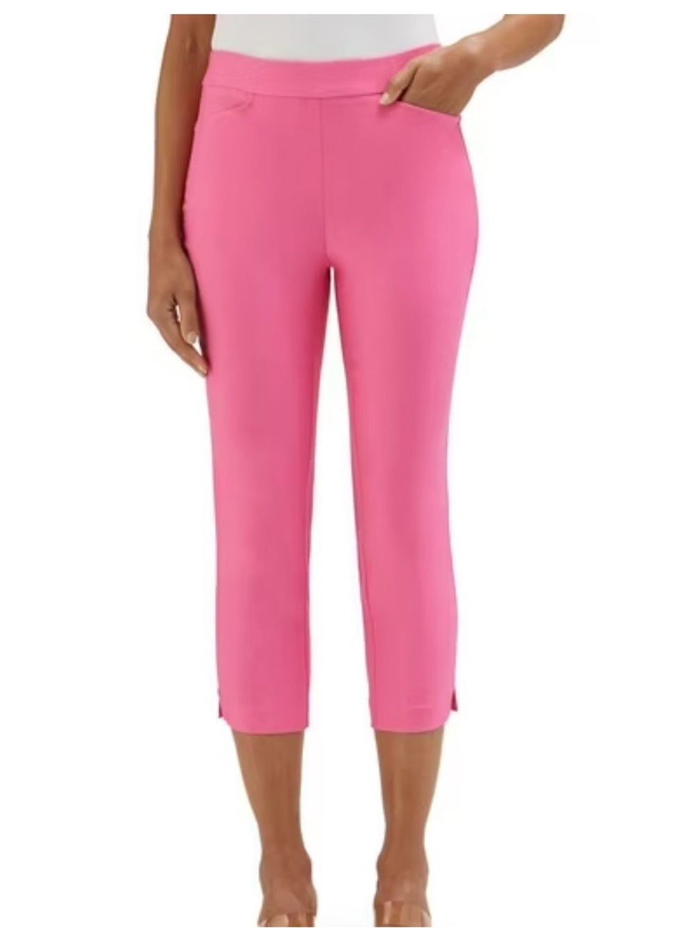 162. Rafaella Bright Pink Cropped Pull-On Pants